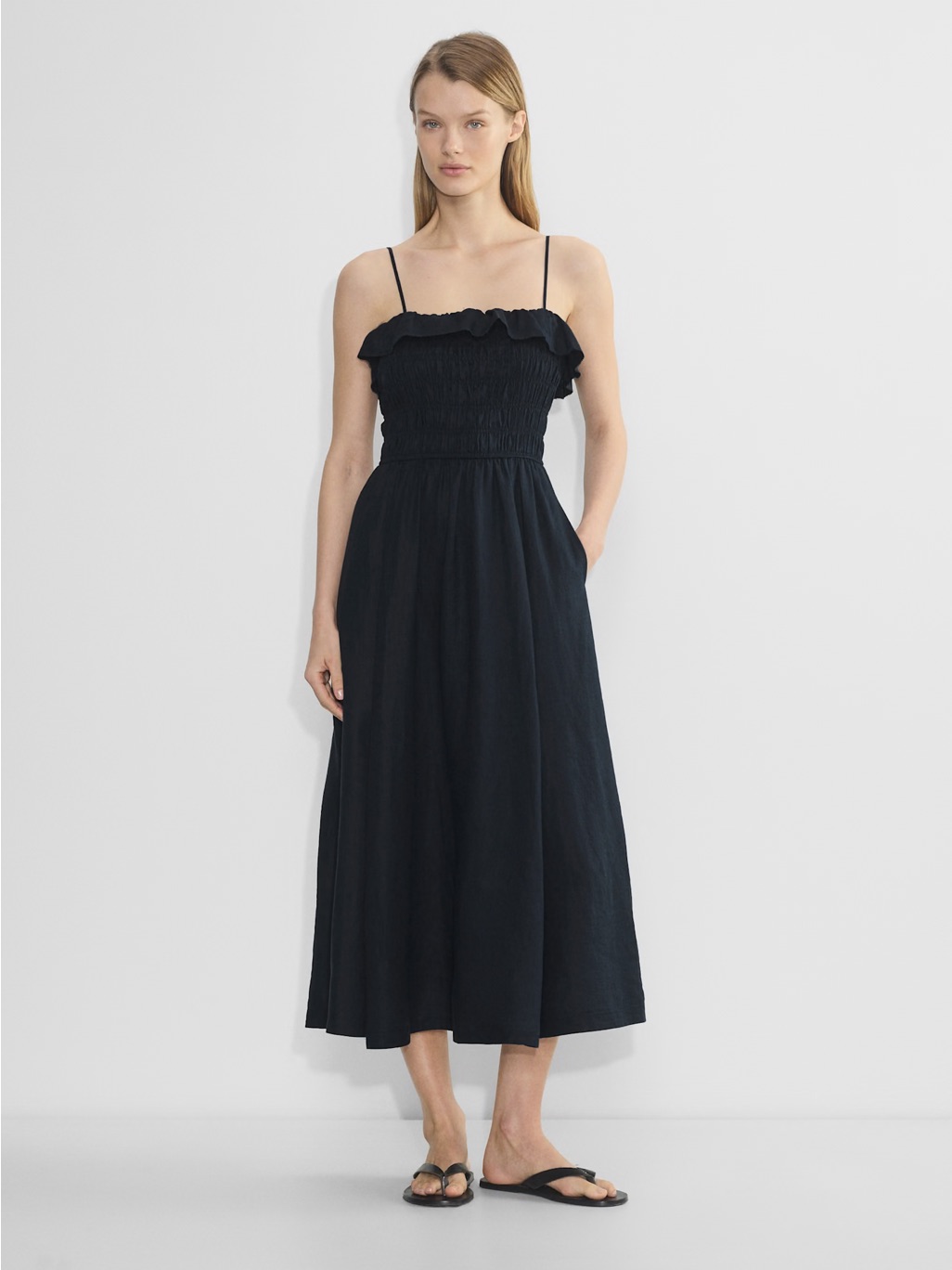 Wilfred Portea Linen Dress - Dark Navy